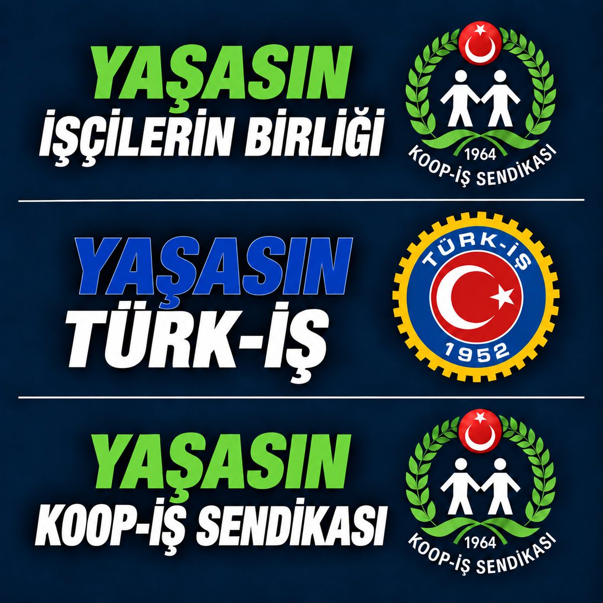 HulyaDemirdas26's tweet photo. Zorluklar ne kadar büyük olursa olsun, yılmadan ve dayanışmamızdan güç alarak mücadelemizi sürdüreceğiz. TÜRK-İŞ çatısı altında daha güçlü bir sendikal hareket, emeğimizin karşılığı ve insanca bir yaşam için kararlılıkla çalışacağız.

 BİR İŞÇİ SES VERİR, BİNLERİ YERİ GÖĞÜ İNLETİR✊️

💚 YAŞASIN KOOP-İŞ ✊

 YAŞASIN TÜRK-İŞ ✊️

@KOOPISSENDIKASI 
@turkiskonf