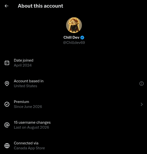 0x70x1c's tweet photo. @Chilldev69 Profile looks sooo legit too lmao https://t.co/30gWZcognS