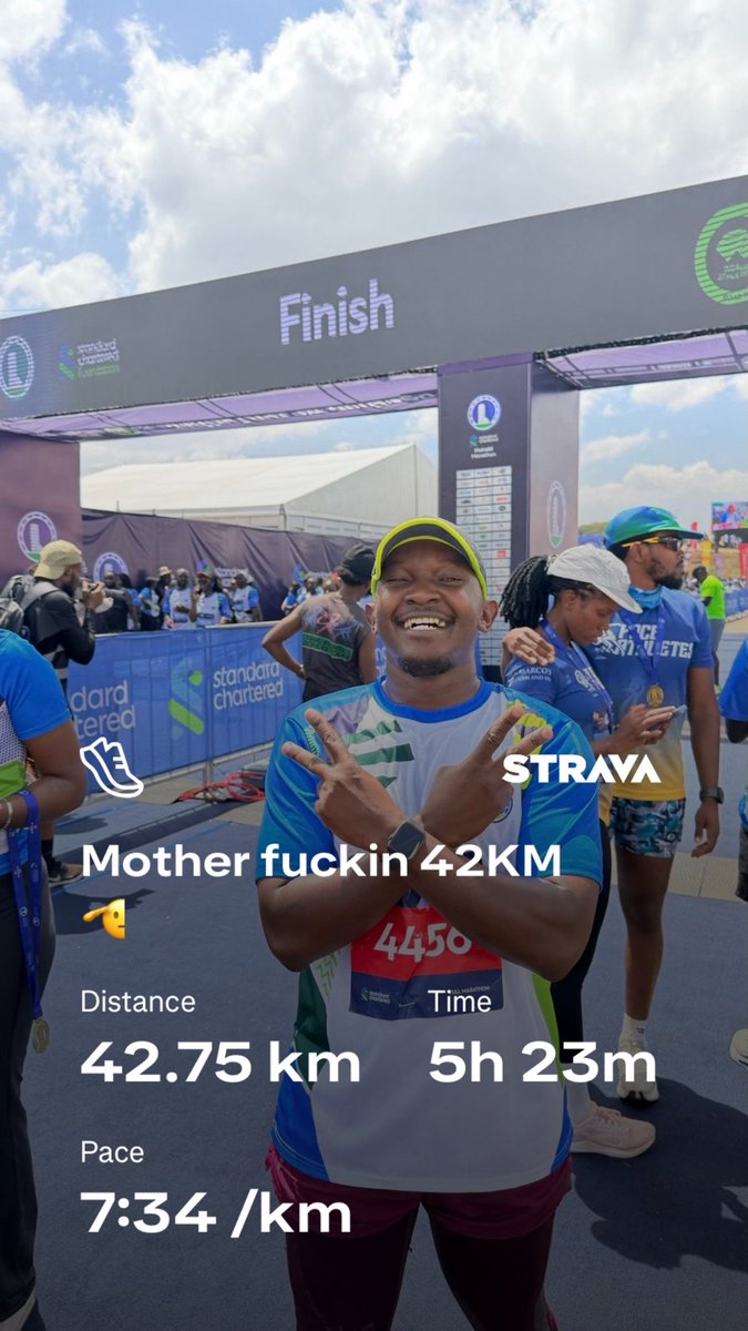 PyeparFaisal's tweet photo. He who laughs last… 🤫 And that is my #StanchartNairobiMarathon Run 🫡 https://t.co/EenpWnQn3B