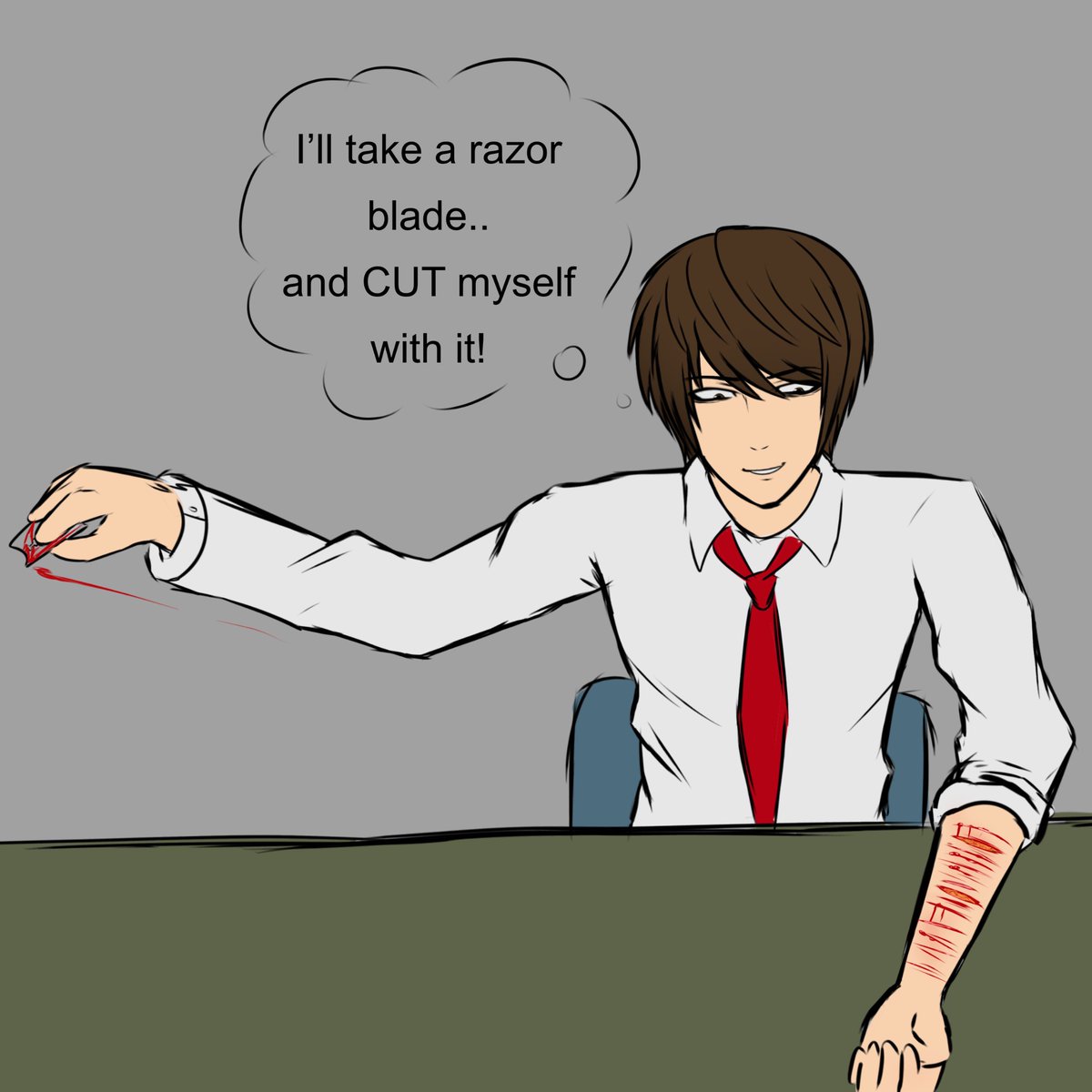 decaydotcom's tweet photo. I’ll take a razor blade..and CUT MYSELF WITH IT! https://t.co/nnBtv7XwPs