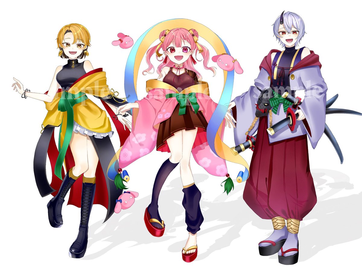 5383c3_'s tweet photo. 【Commission】
円信愛様/エリン・グリマー様/宵闇幽鬼様
のお衣装制作させていただきました！！！🏮 https://t.co/FlgnmOs6OA