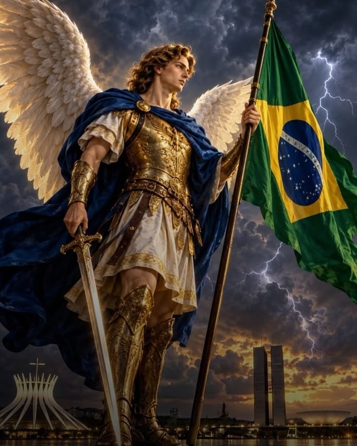 RaiosLuminosos's tweet photo. ✝️São Miguel Arcanjo, defendei-nos no combate, sede nosso refúgio contra a maldade e as ciladas do maligno. Ordene-lhe Deus, instantemente o pedimos, e vós príncipe da milícia celeste, pelo Divino Poder, precipitai no inferno a Satanás e a todos os espíritos malignos, que andam pelo mundo para perder as almas. Amém.