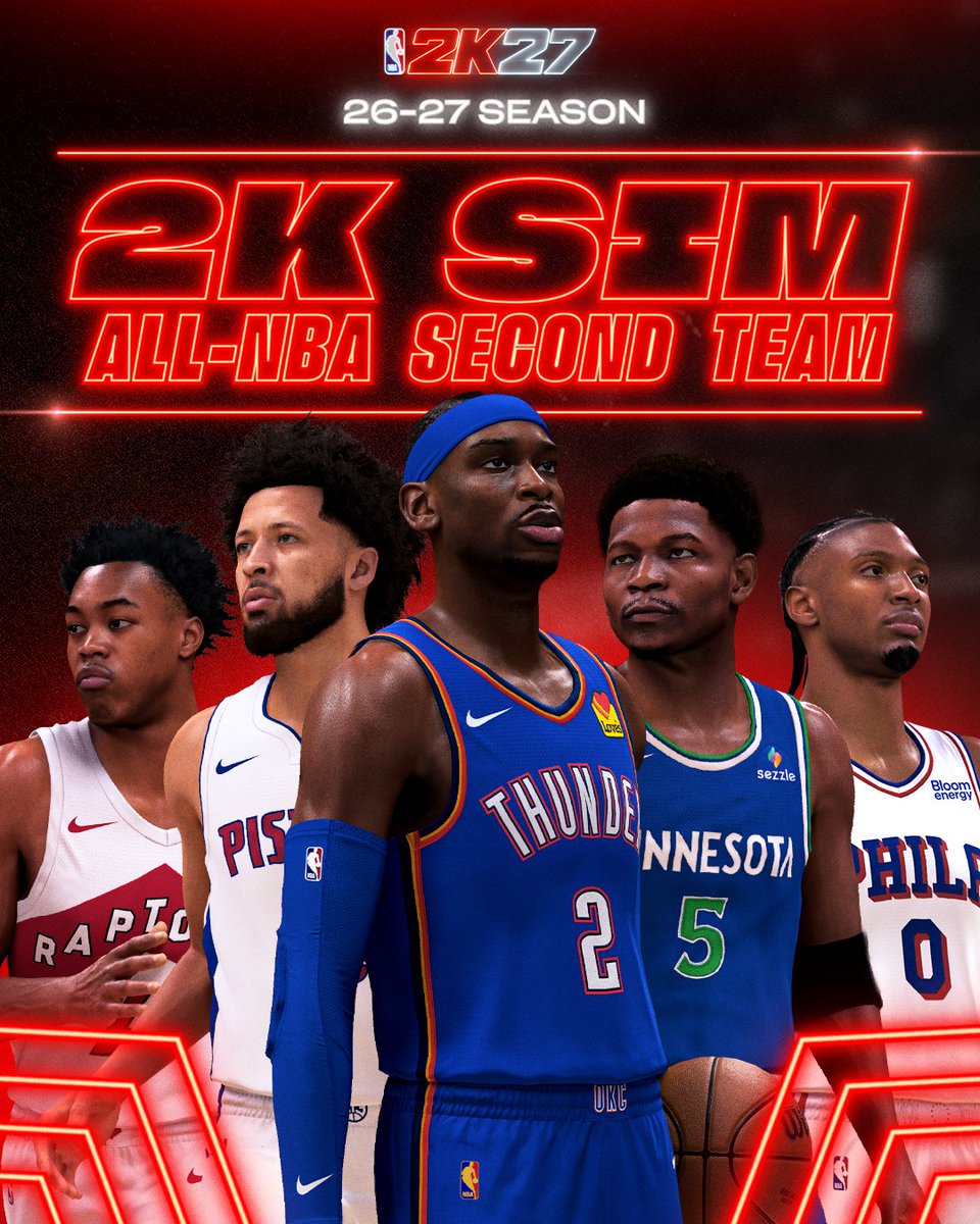 NBA2K's tweet photo. The Association’s finest 🏆

2K Sim predicts the All-NBA Teams 🏅 https://t.co/Urwj1a4DVH