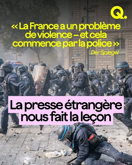 JRenardiere's tweet photo. Vu d'Allemagne :  La brutalité avec laquelle les forces de l’ordre gèrent les conflits témoigne d’une vision archaïque de l’État, argue ce magazine allemand...
https://t.co/DAZ3WitvdZ

Le pays des droits de l'homme, vraiment ? https://t.co/MVVhiIM0ZD