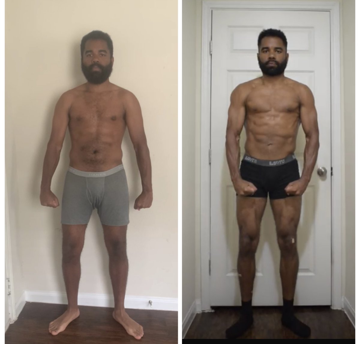 CoachFHM's tweet photo. Massive client progress here. 

PERFECT example of a big change in body composition without too much change on the scale.

This is 170lbs -> 160lbs over 6 months. 

He’s dropped body fat and gained muscle tissue simultaneously (novel stimulus effect taking place) while running a slight calorie deficit. 

Strength has climbed tremendously in a short time frame. 

BIG driving force behind these types of improvements. 

Setting himself up in a prime position to grow even more. 

Follow the plan to a tee and you get results…pretty simple. 

Want the best possible plan for you?

DM me “coaching” and let’s not waste more time.