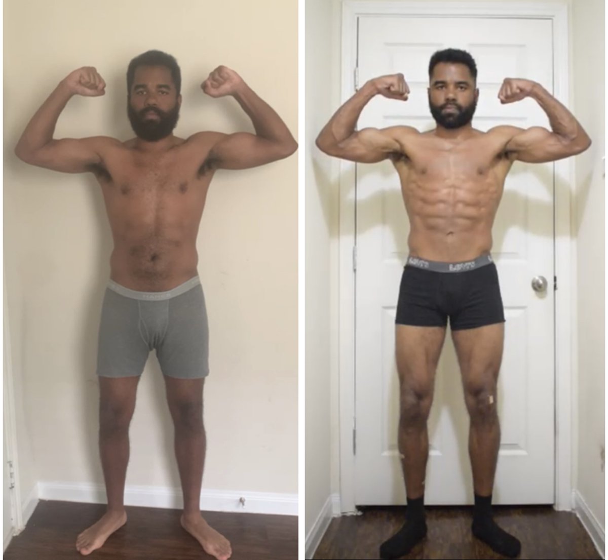 CoachFHM's tweet photo. Massive client progress here. 

PERFECT example of a big change in body composition without too much change on the scale.

This is 170lbs -> 160lbs over 6 months. 

He’s dropped body fat and gained muscle tissue simultaneously (novel stimulus effect taking place) while running a slight calorie deficit. 

Strength has climbed tremendously in a short time frame. 

BIG driving force behind these types of improvements. 

Setting himself up in a prime position to grow even more. 

Follow the plan to a tee and you get results…pretty simple. 

Want the best possible plan for you?

DM me “coaching” and let’s not waste more time.