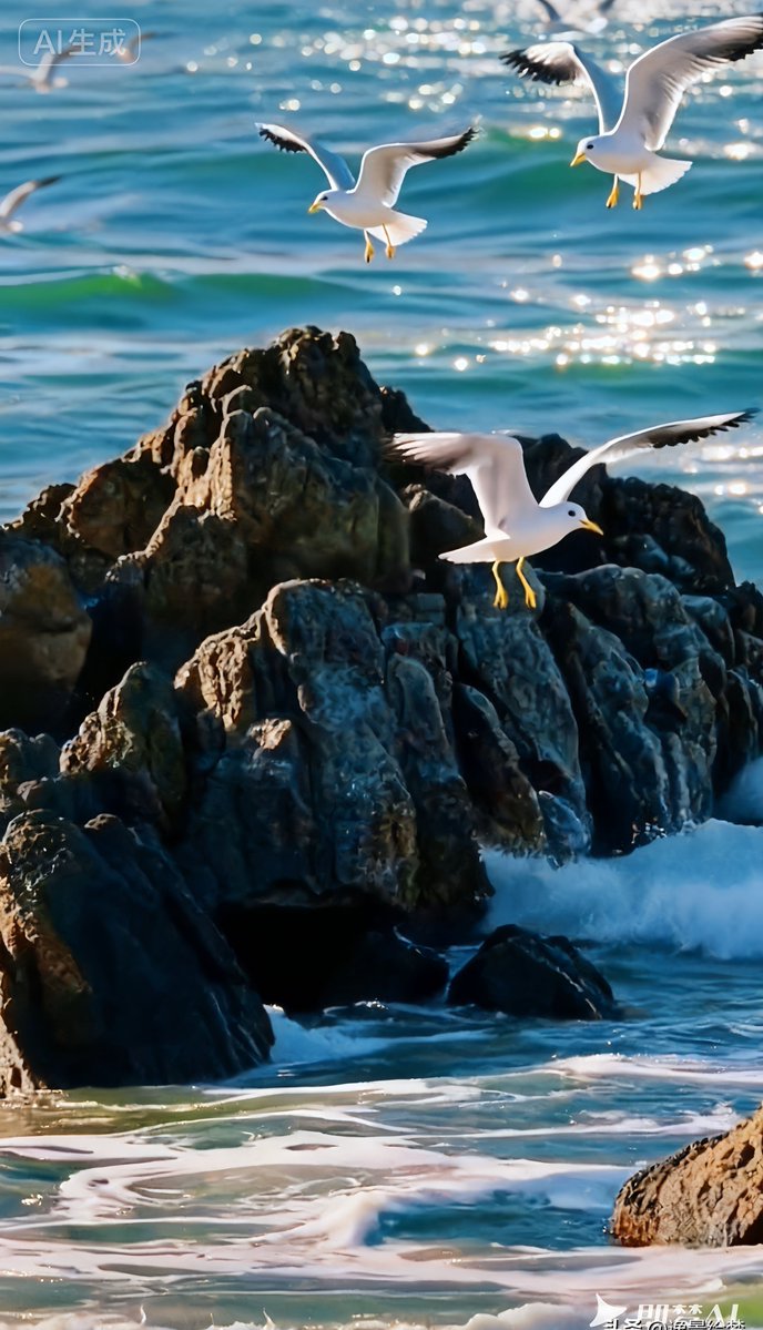 am32216130's tweet photo. [浜辺には羽を広げて肆（ほしいまま）に動くウミネコたち、その姿はまるで自由そのものだ！] https://t.co/iHQVpbJdPQ
