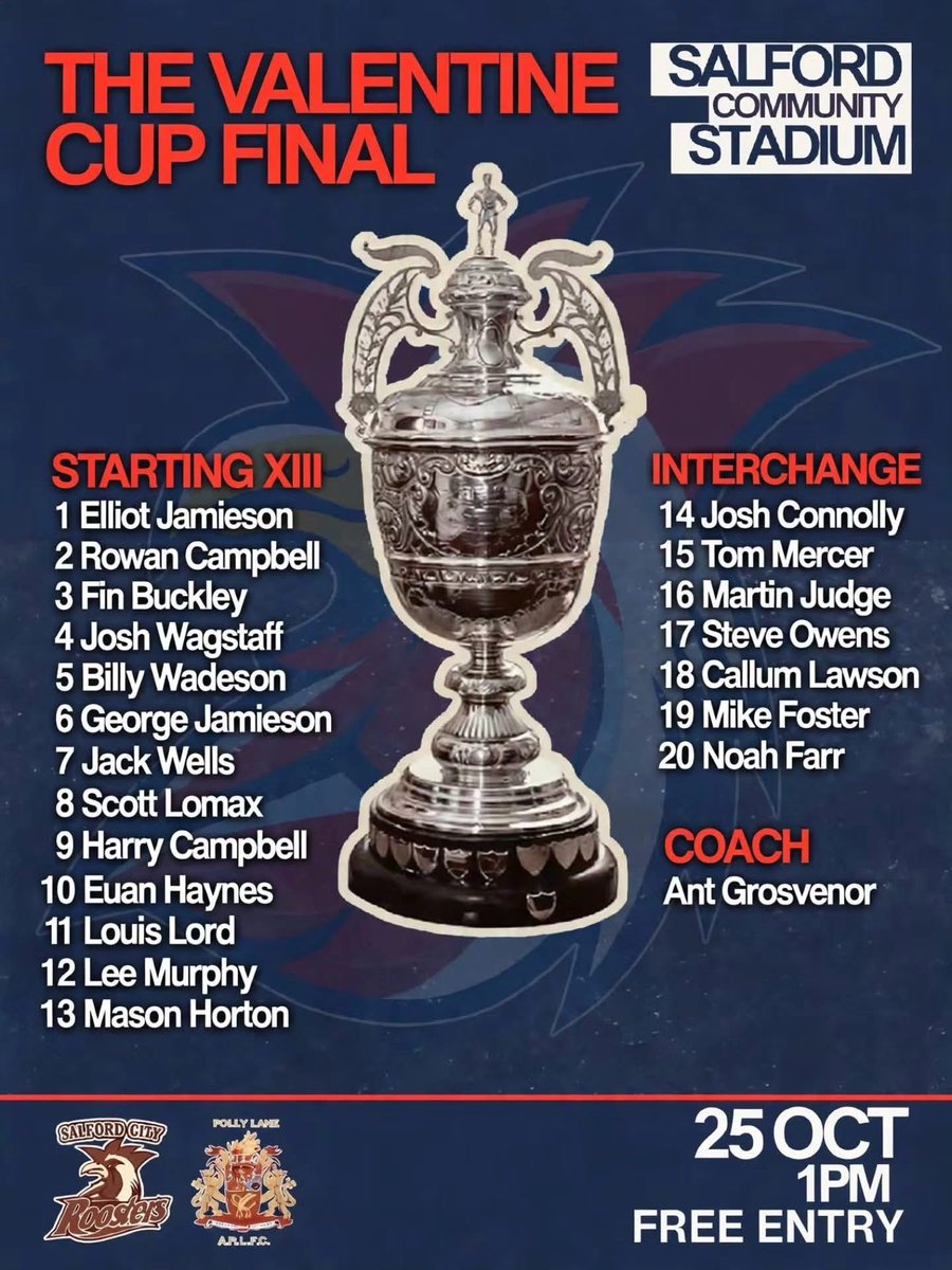 ditdsrd's tweet photo. Team news for @SalfordRoosters and @FollyLaneARLFC ahead of the Valentine Cup https://t.co/kg1nkRrjTH