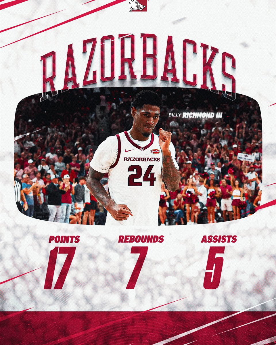 RazorbackMBB's tweet photo. Your favorite player’s favorite player led the team in scoring last night. 🐗🐐 https://t.co/bfj8JmW7z9