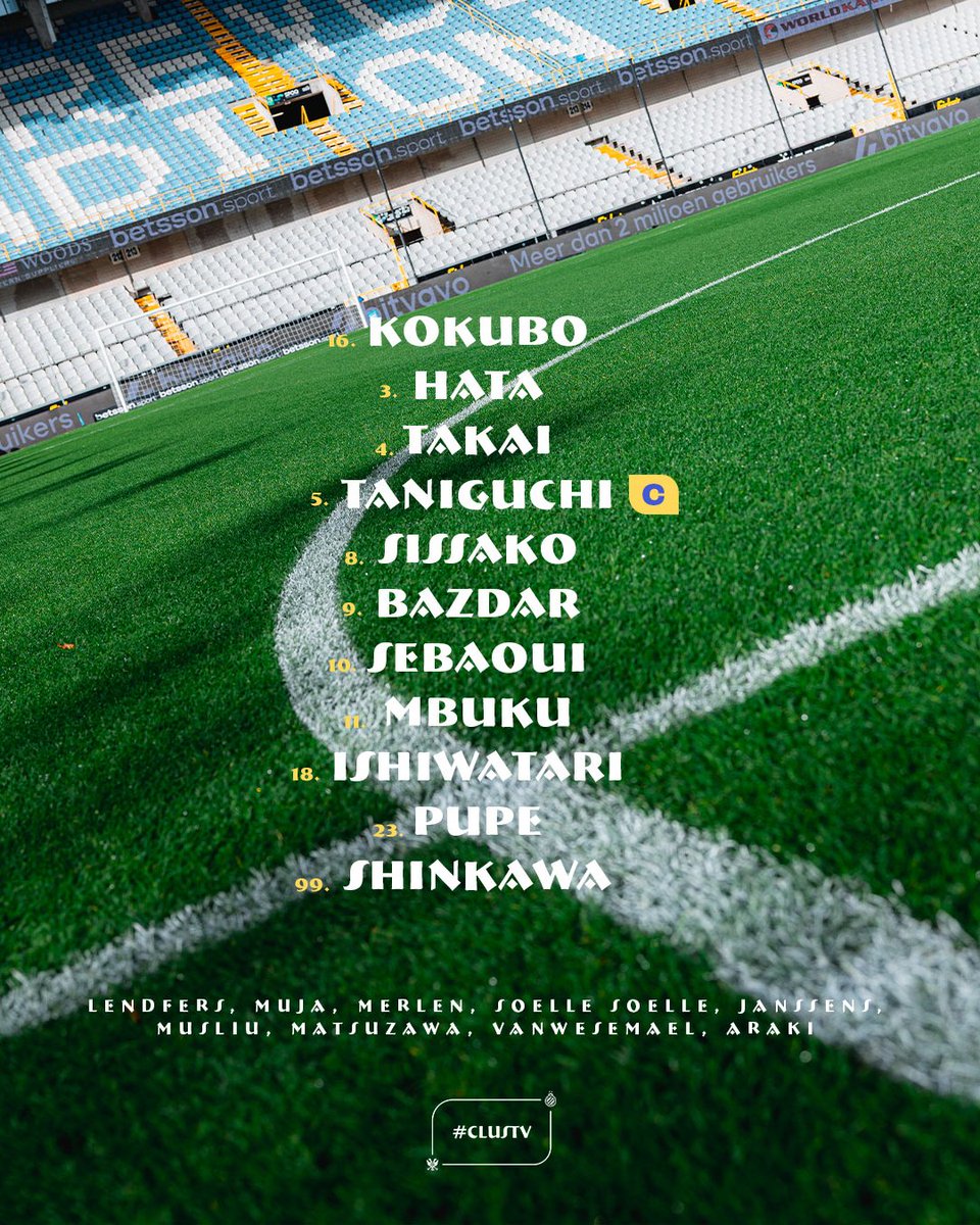 STVV_JP's tweet photo. ⚪本日のLINE UP⚫
キャプテンの谷口選手を含む、日本人選手6名がスタメン出場！🇯🇵⚽️ https://t.co/AXCa84F7fK