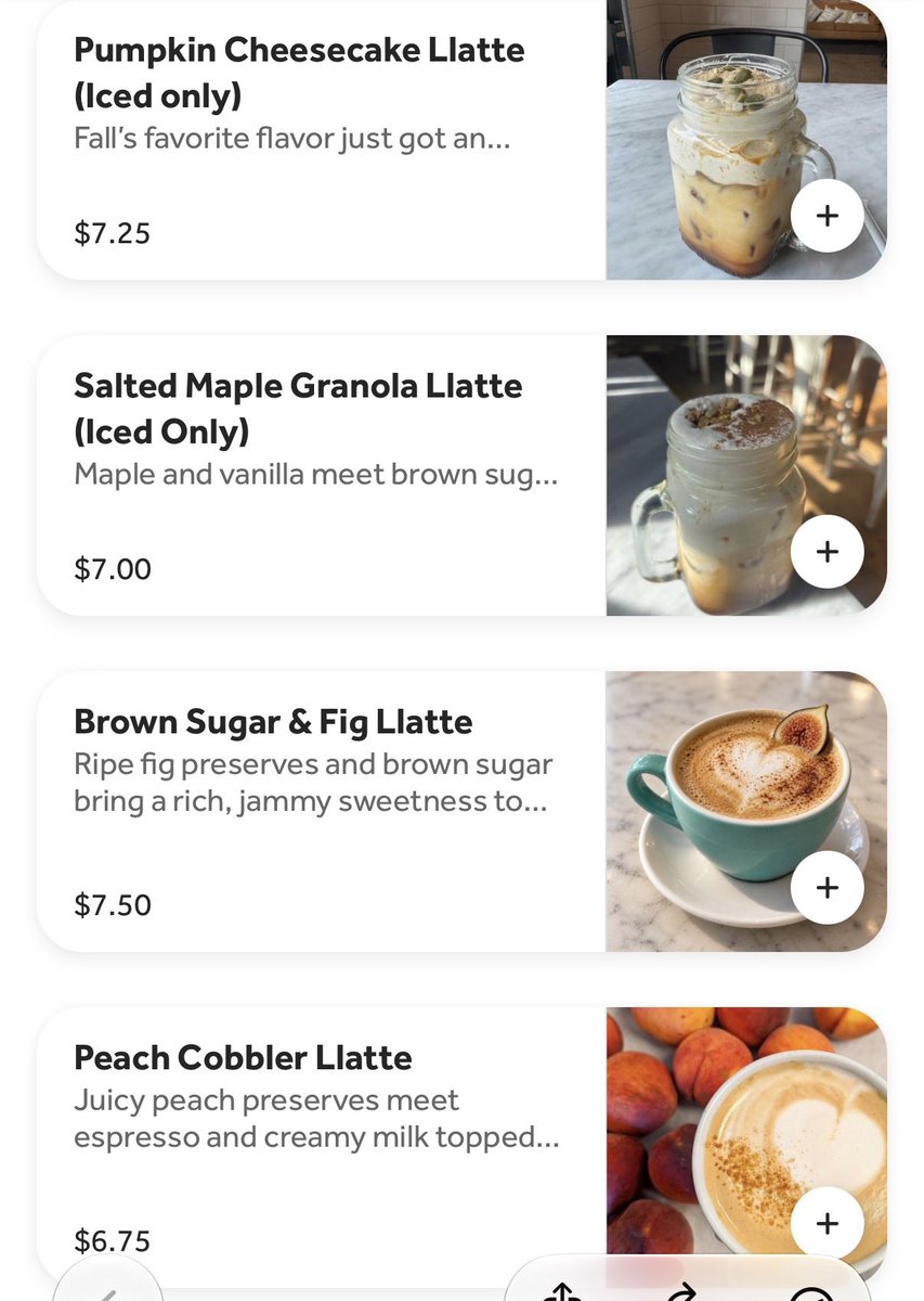 Varsity_K's tweet photo. There’s a seasonal menu at one of the coffee shops I go to. If you’re in Baltimore and DC, please show love to Llamas’ Corner —Black owned. Business been going through some issues, and they need some support. https://t.co/aLsJ7blxuD