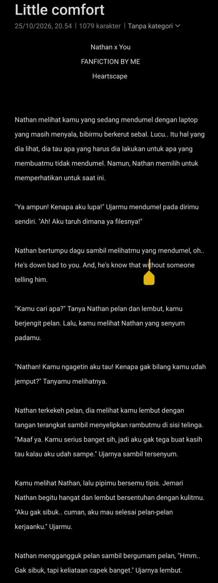 Heartscapefess_'s tweet photo. HEARTINK 💗

It's been while sender buat fanfiction. Sender mau buat fanfiction Nathan x You. Ada yang mau baca? Nanti sender send ke base sama akun sender. https://t.co/zhY2sj1vpa