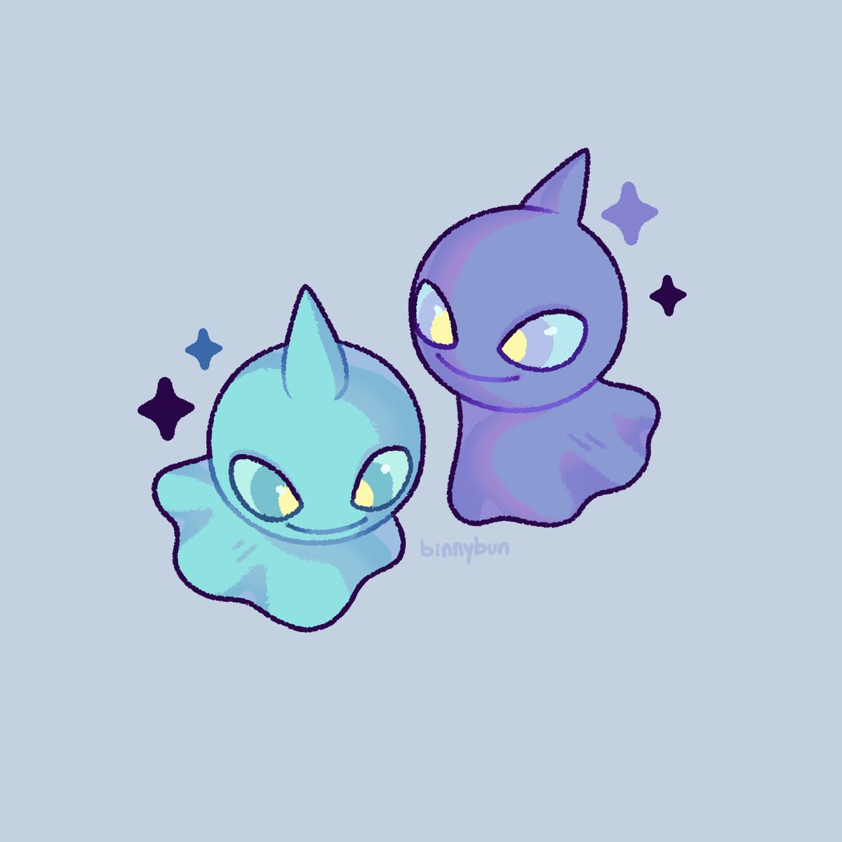 _binnybun_'s tweet photo. shuppet and shiny shuppet 💙 #pokemon https://t.co/S86VMqB6Ib