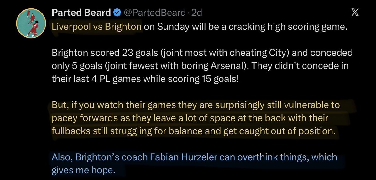 PartedBeard's tweet photo. Liverpool dominating and Brighton rattled. Two shaky moments, but it’s mostly all Liverpool.

Brighton is the closest in the PL to a Bundesliga team! https://t.co/tvhXRQmT1o