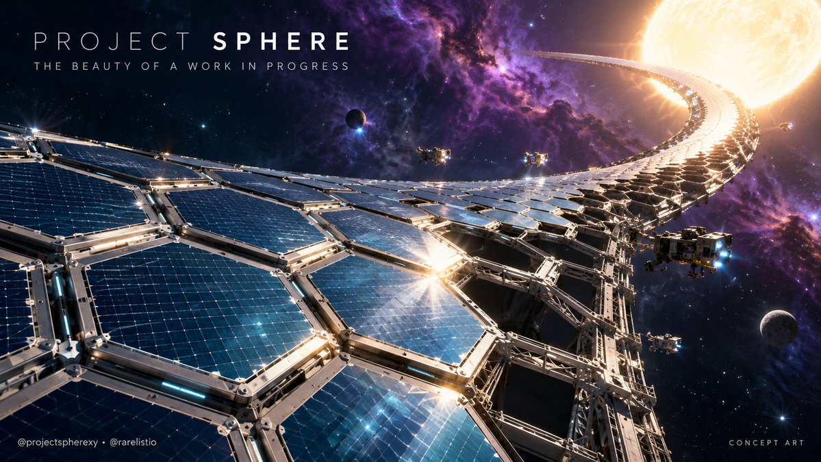elenalin01's tweet photo. An unfinished megastructure can tell a fascinating story. 🌌

Join and Earn: https://t.co/9Sh4JVrSGA

With @projectspherexy, I keep coming back to the image of a sphere still taking shape. There is something compelling about a world whose defining landmark has room to grow.

The official Genesis description places collectors around the first star and frames this beginning as a step toward Type II civilization. That gives the setting a direction without making the destination feel immediate.

For me, the creative opportunity lies in the intermediate stages: the changing silhouette, the visible gaps, and the anticipation of what comes next.

These are visual possibilities I imagine from the premise, rather than confirmed gameplay features. Still, they offer a reason to follow how the project develops its world.

A construction site can become a place with its own atmosphere and story.

My verdict: I’m interested in the journey while the Sphere is still visibly becoming something.

@rarelistio