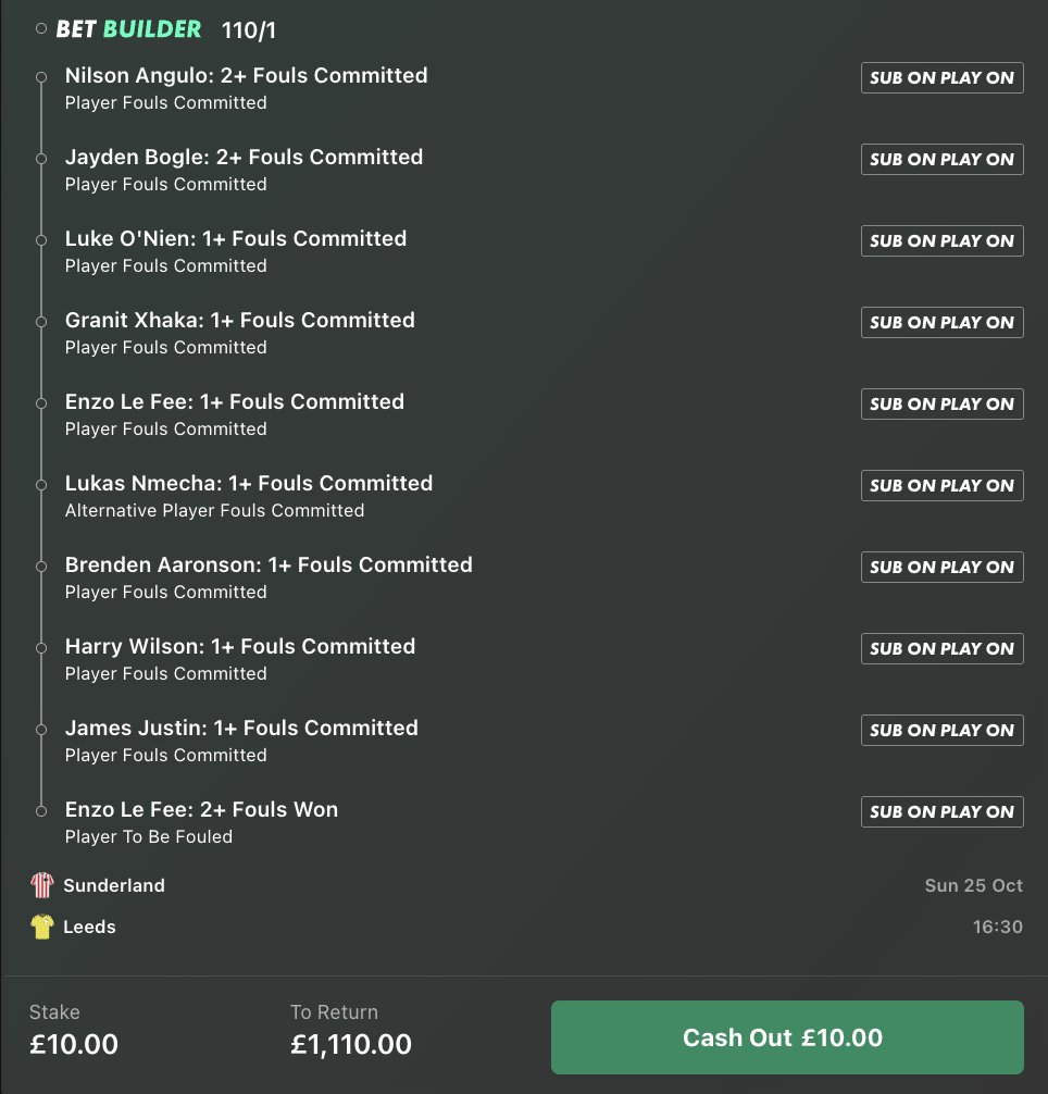 TheFoulsLab's tweet photo. ⚒️ SUNDERLAND VS LEEDS BUILDER 

🔥 110/1 @ bet365
🤯 As low as 30/1 elsewhere

➡️ BACK IT HERE: https://t.co/1j5jV6YMt4

#Ad | 18+ | https://t.co/NyPBET8oeB https://t.co/YfjoSXz9Mf