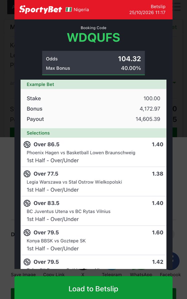 OlamiTipszly's tweet photo. BB 🏀 HT OVER 13/13 ✅

WDQUFS - 104 odds https://t.co/DrD3TNWHP2