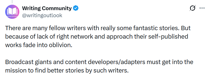 writingoutlook's tweet photo. How many writers and creators concur on this?
.
.
.
#writer #story #storyteller https://t.co/DExUNLHa8i