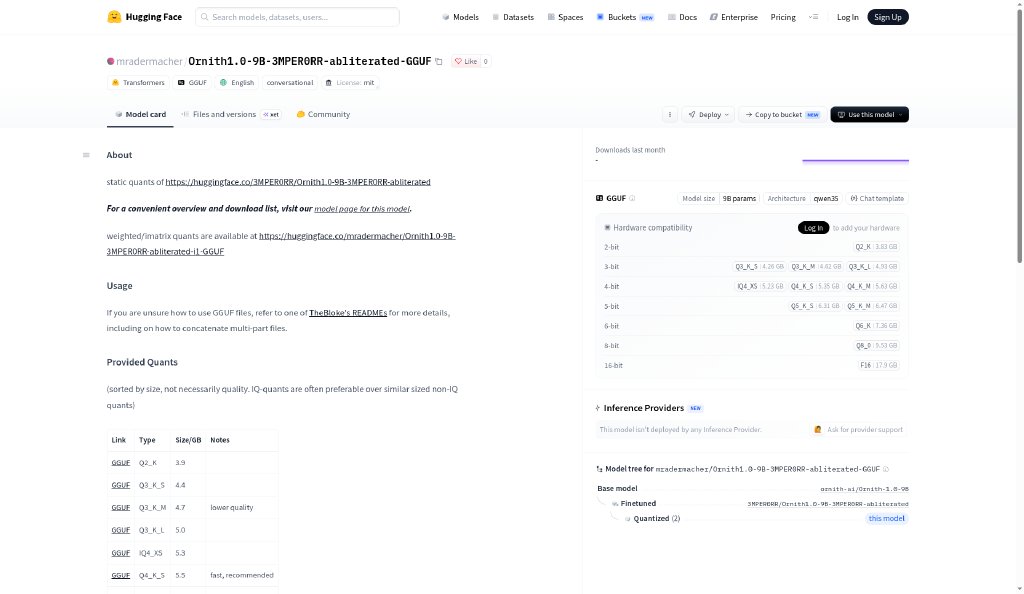 alizeh_ai's tweet photo. your 8GB laptop can now run an uncensored 18+ coding model😳

-69.4% on SWE-bench Verified, from only 9B
-5.6GB file, runs on a normal laptop
-works in LM Studio &amp; Ollama
-open weights, MIT license. FREEE

try it here: https://t.co/4FNkDQO0XZ https://t.co/yEOKpWThnj