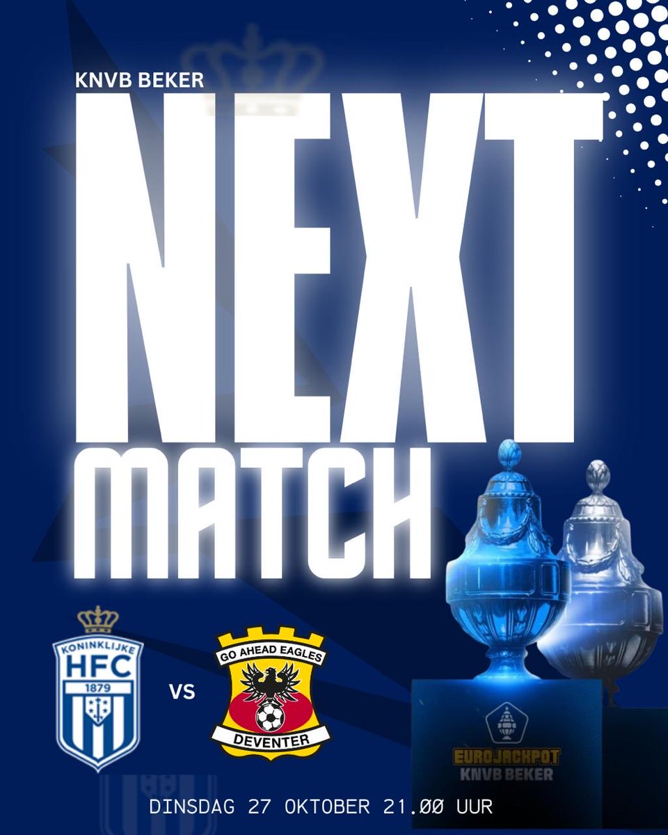 KoninklijkeHFC's tweet photo. ⚪️🔵 Next! De 1e ronde van de KNVB Beker! Dinsdag komt @GAEagles op bezoek in Haarlem!
#thegoodold #knvbbeker #hfcgae https://t.co/8dqQZGifz2
