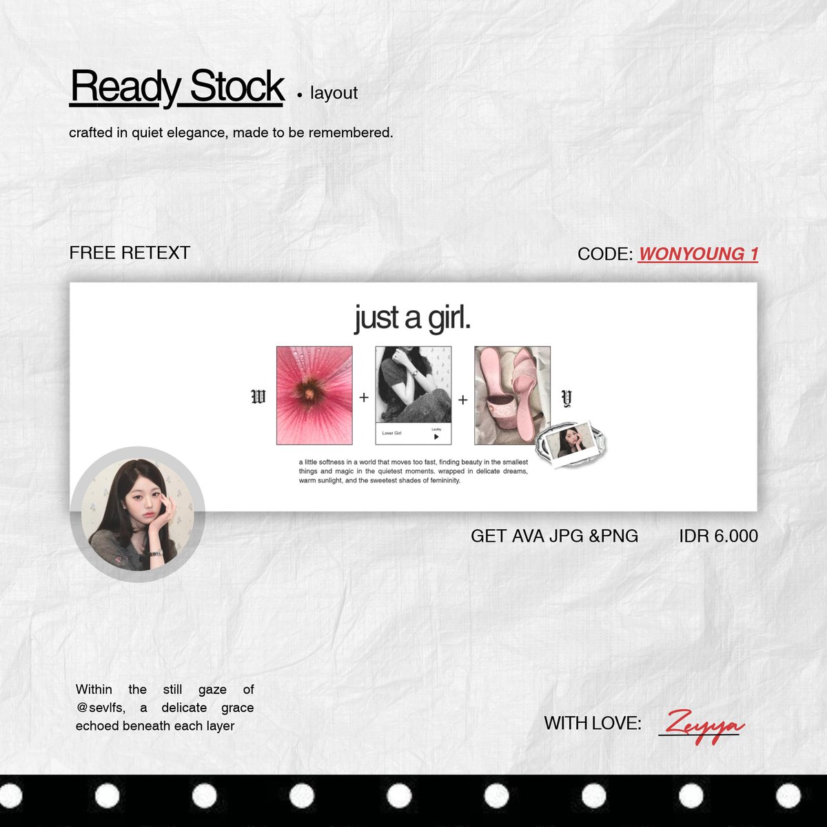 sevlfs's tweet photo. ˚˖𓍢ִ໋❀ #bealanja       

boleh minta tolong repost/rt nyaa? makasii banyakk🤍
      
aku membawa 8 layout ready stock CARMEN &amp; WONYOUNG  yang bisa dibawa pulang melalui dm/tele aku sekarang! price on pict dan payment by QRIS yaa^^ https://t.co/9C1Z69JGjx