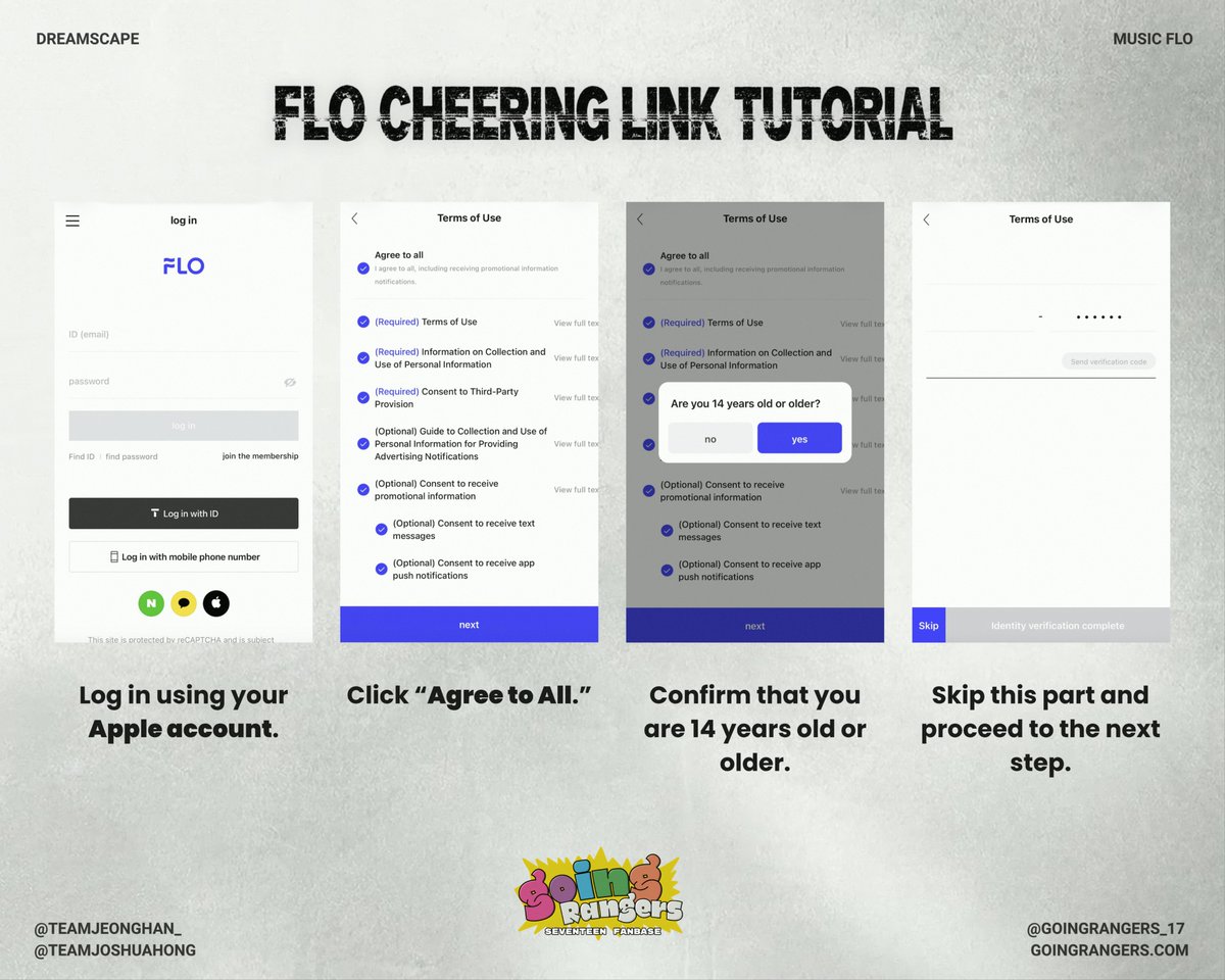 TeamJoshuaHong's tweet photo. [🔵FLO STREAMING]

CARATDEUL! JOSHUSHUSHUS! JJONGJJONGIEFANS!

Thank you to those who participated since friday night during our trial run! 🙏iOS users can join using their Apple ID account here:

Join the cheering link using your Apple ID:
🔗 https://t.co/q7WHf0ksun
🎯 100 iOS users 

Let's increase our digitals! 📣📣📣

#JxJ #정한X조슈아 #DREAMSCAPE #12oclock #세븐틴 @pledis_17