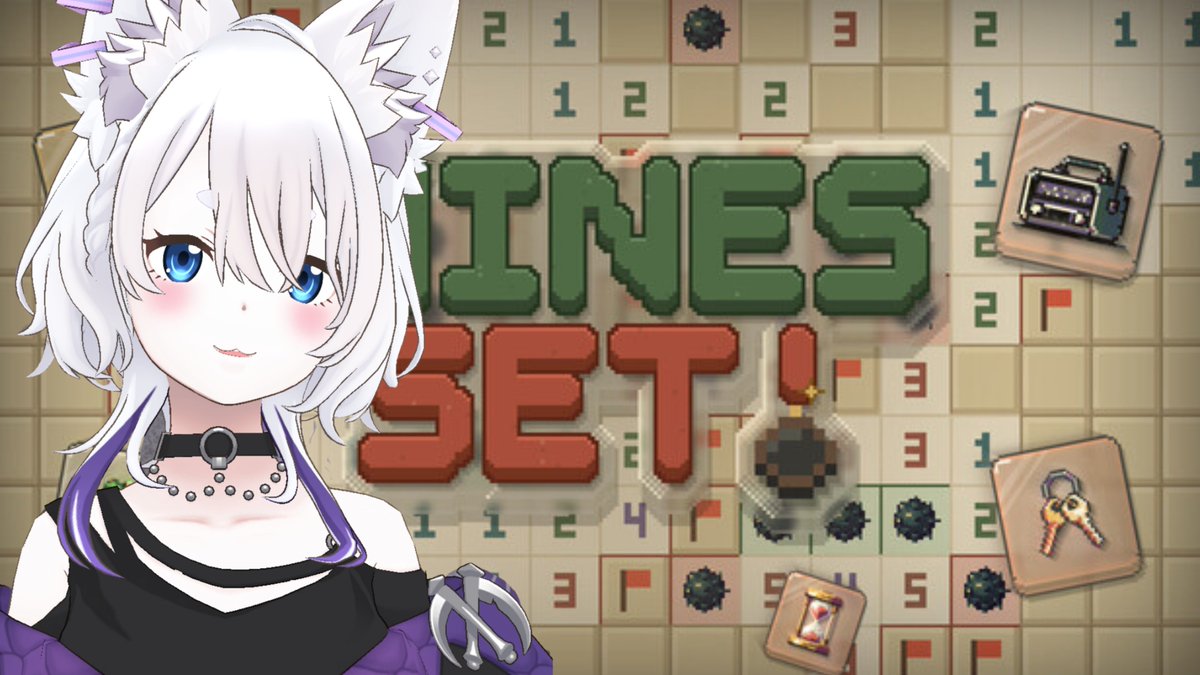 Rone208's tweet photo. ⛩本日の配信のお知らせ

今日は『MINES SET!』の体験版で遊ぶよ！

開発者様からご紹介いただいた、ローグライク×マインスイーパー✨
大コンボでゲーム内の視聴者が増えるらしい…！

白狼の頭脳、見せちゃいますか🐾

みんなも一緒に考えてね！

⏰22：00開始

▼待機所
https://t.co/5VNrszM7kh

#新人Vtuberだけど推されたい 
#Vリスナーさんに見つかりたい
#MINESSET