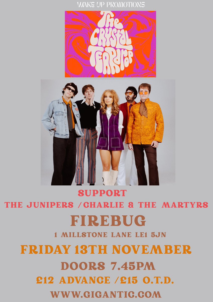 wakeuppromotion's tweet photo. *UPDATE* Our upcoming show with The Crystal Teardrop &amp; The Junipers at Firebug Friday 13th November will now feature an opening set from Charlie &amp; The Martyrs making their long awaited return!

Tickets are available via our Linktree (in bio) https://t.co/kU9mjJKtsx