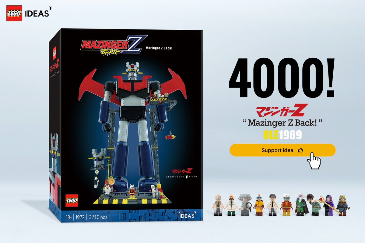 ole1969LEGO's tweet photo. 📢 すでに4,000票以上のサポートをいただきました！ 💪
目標の1万票に達すれば、LEGO公式による商品化の審査フェーズに入り、本物のレゴセットとして発売されるチャンスを掴むことができます！ 🚀 https://t.co/RocgtpwI4x