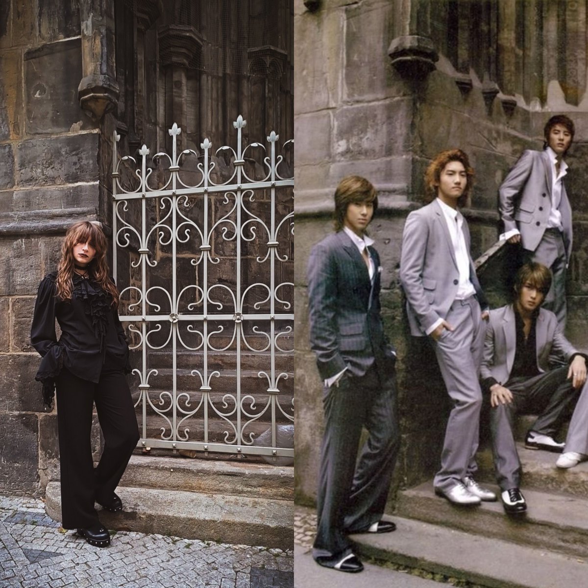 MYUNG0TH's tweet photo. ༚༅༚˳ . ♱ the prince in prague 🖤

I tried recreating some iconic pics from the photobook! it was a very tedious work but we managed to get it done! and I also had to work my ass off to edit out sm people in the way 😭 so worth it!

also realized I mostly posed as yunho lol https://t.co/AACibLAN3H