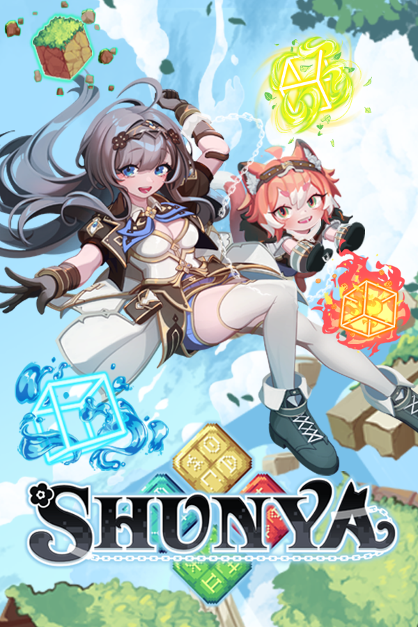 MorleafStudio's tweet photo. Steamのカプセル画像を新しくしました！✨

今まではキャラクター中心でしたが、ゲームの特徴がもっと伝わるように、4種類の魔法キューブを追加してみました！

前より良くなったかな？👀
よかったら感想を聞かせてください！

#インディーゲーム #ゲーム制作 #ドット絵 https://t.co/taCCH4rTik