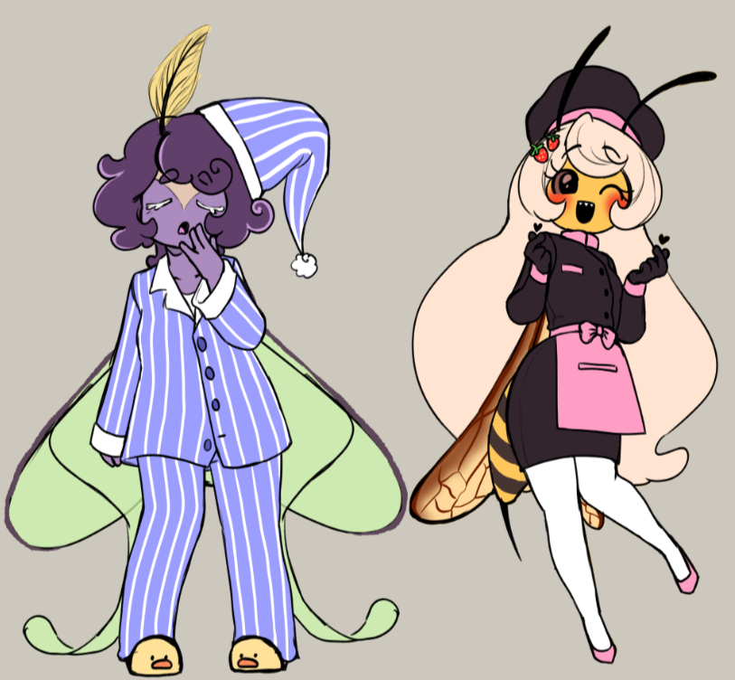 Noirozu's tweet photo. #BBO ocs
Morphea - Lunar Moth
Shortcake - Hornet https://t.co/ruVEx0GCPR