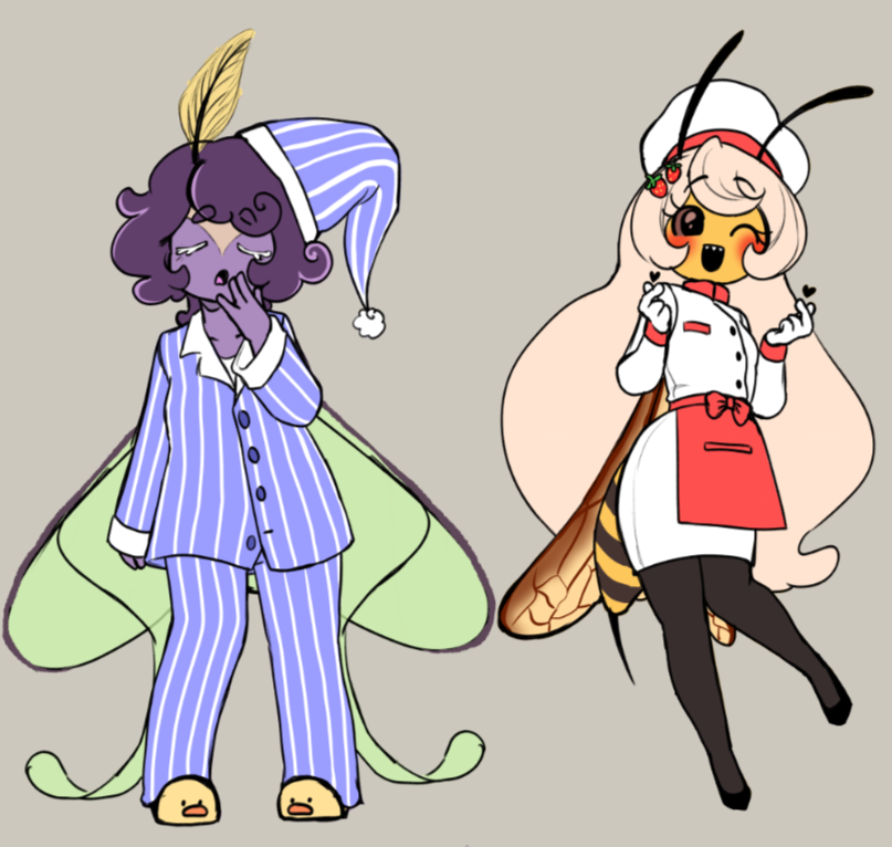 Noirozu's tweet photo. #BBO ocs
Morphea - Lunar Moth
Shortcake - Hornet https://t.co/ruVEx0GCPR