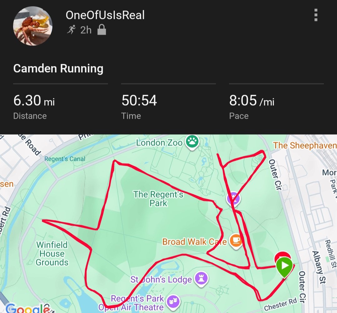 labmonkey181's tweet photo. @RunThroughUK Did the 10k today, dont know why I thought Regents Park was flat, happy with my effort though, pushed hard on that final mile, love your events, see you again soon https://t.co/CDB5BLtn6C