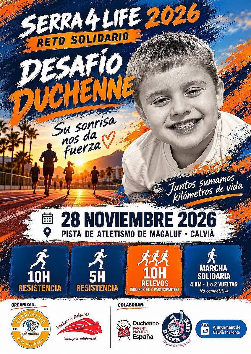 _Calvia's tweet photo. ¡INSCRIPCIONES ABIERTAS PARA EL @serra_4_life 2026 !    

Colabora en una gran causa con las familias que sufren la distrofia muscular de Duchenne.

 Inscríbete online en @Elitechip , ¡TODOS LOS KM AYUDAN!

+ info e inscripciones:
https://t.co/TK7UDVKfYe https://t.co/E7CnQg4FTX