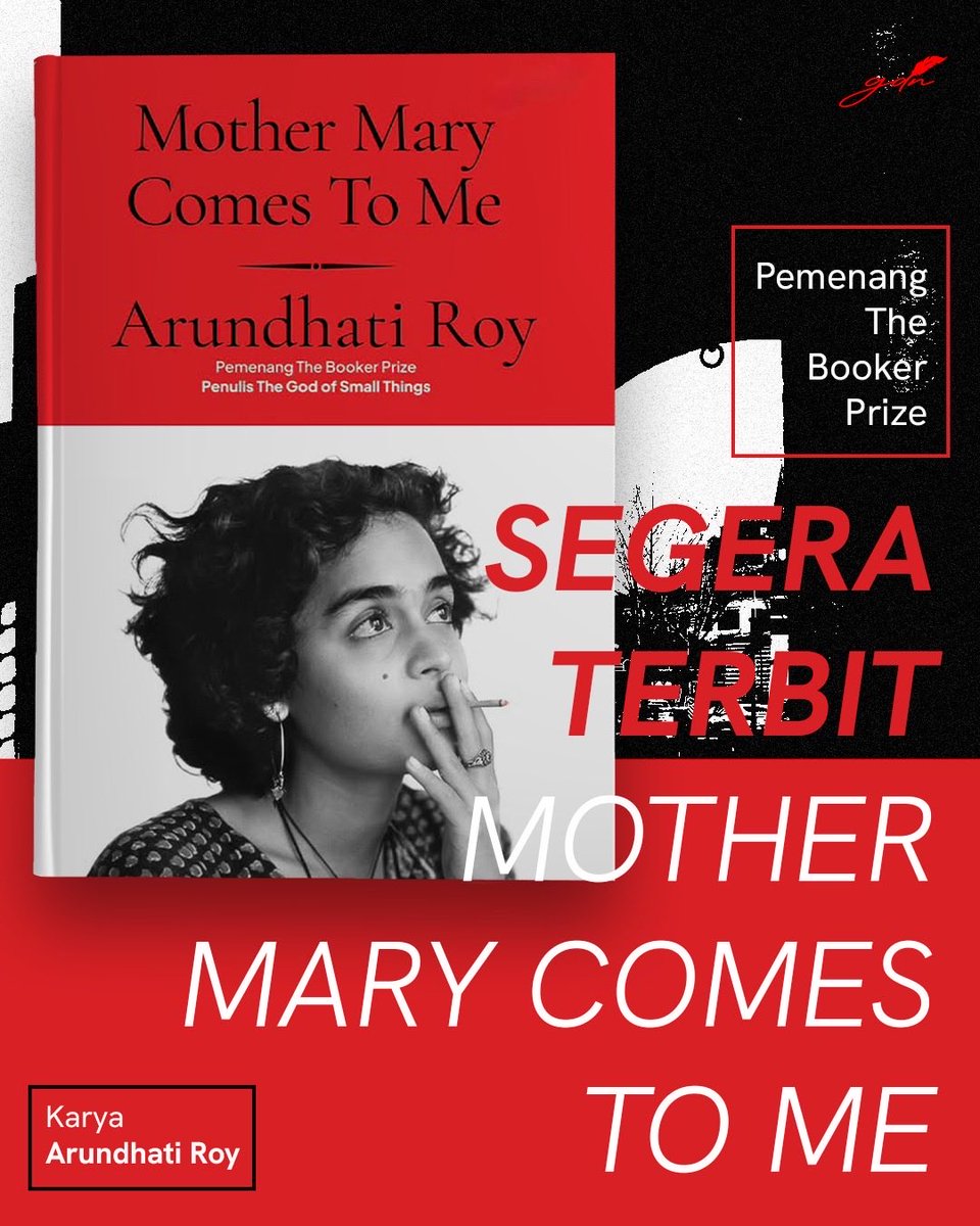 gdnpress's tweet photo. SEGERA TERBIT!

​Mother Mary Comes to Me - Arundhati Roy 

​Mother Mary Comes to Me adalah memoar tentang cinta dan kemarahan, kebebasan dan kehilangan, serta upaya memahami seseorang yang paling dekat sekaligus paling sulit dipahami. Sebuah kisah tentang seorang ibu, seorang anak perempuan, dan harga yang harus dibayar untuk menjadi diri sendiri.

​Bagi pecinta karya Arundhati Roy, penantian akan segera terbayarkan, nantikan! 🫣🤩