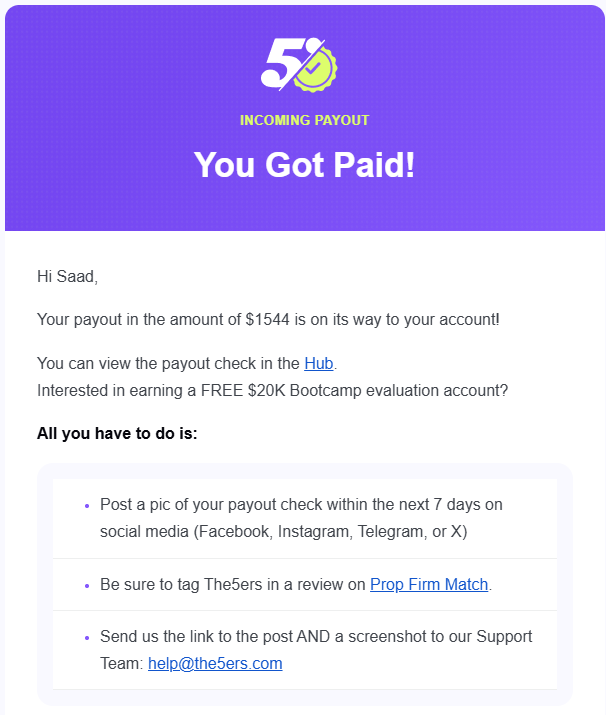 saadgfx_'s tweet photo. Received both payouts: $1,544. In total, $3,088 within 6 working hours from @the5erstrading
Thank you, @the5erstrading
#trading #forex #firms #payoutrequest #the5ersReceived https://t.co/yRwZ91WtWo