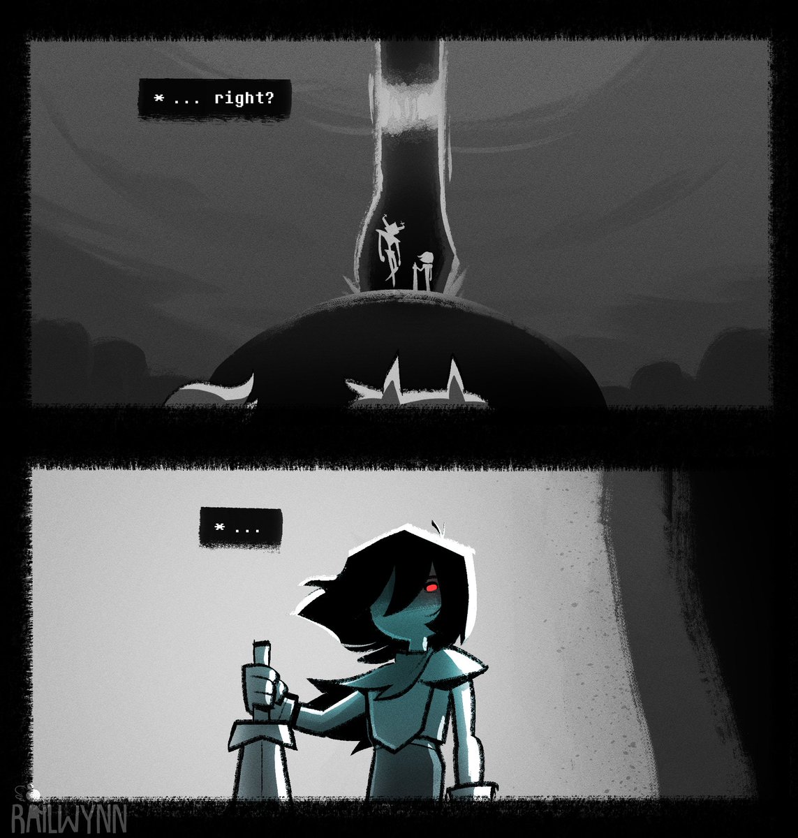railwynn's tweet photo. Kralseitober: Day 25 - CHAPTER 5

"Don't you LIKE serving humans...?"

#kralsei #kralseitober2026 #deltarune https://t.co/Fnu7ctWHY1