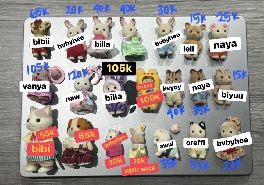 KY_BBOXGO's tweet photo. Hii GO KY_bbox open sharing sylvanian ini yukkk sisa dikit open steal yahh!! Squishy chibokinya masih avail yg hijau kuning https://t.co/nglW30HHGm