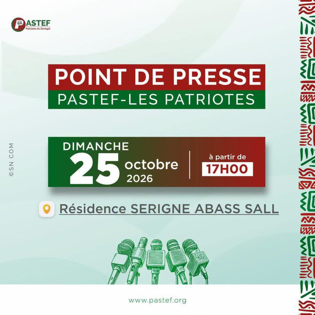 Woman_Power__'s tweet photo. 📌 Changement de lieu du Point de Presse de PASTEF-Les Patriotes. 
- Résidence Serigne Abass SALL https://t.co/krDyxcrg4I