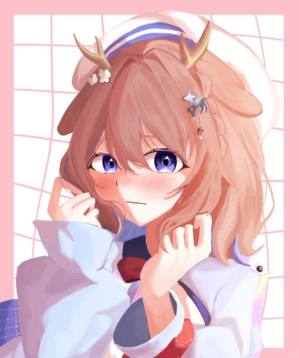 Mentaikohakami's tweet photo. 照れ鹿乃ちゃん🦌
#鹿乃の絵　#まほろしか描かん
#鹿乃まほろ https://t.co/Ix9AlR49ID