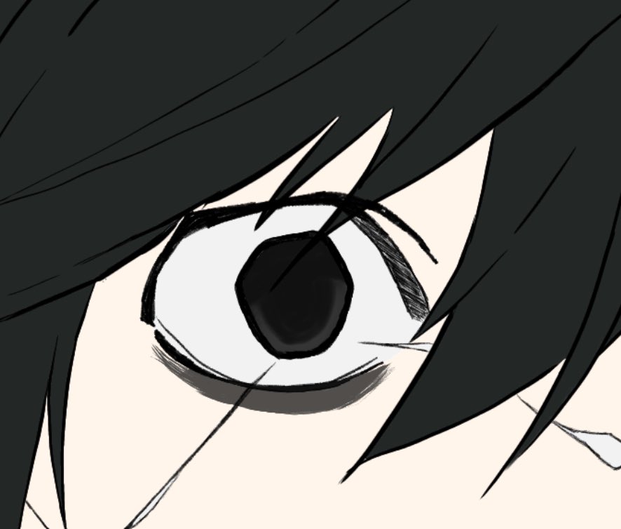 Just_L_Error404's tweet photo. 目の形は原作参考、目の塗りはアニメ参考に、しかし遠目に見るとおめめ真っ黒になる程度にして原作のように〜の気持ち https://t.co/v5U3o1AG4Z
