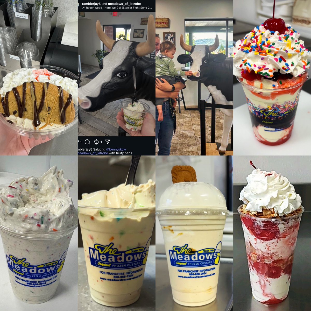 SharkysPier's tweet photo. Not a sports bar fan? Catch the Steelers game with coffee ☕️🏈, breakfast wraps, and custard 🍋🍰 at Meadows Frozen Custard! #WesternPAEats #FrozenCustard #CoffeeAndCream #SundayTreats #LaurelMountains #FallSunday #BreakfastWraps #GameDayVibes https://t.co/6vwLyemHFF