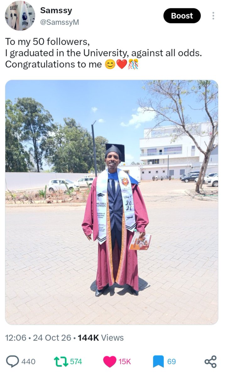 SamssyM's tweet photo. From this to this...
Congratulations to me🎊...Built by resilience 😊🙏🏿 https://t.co/gaxVNVwVjl