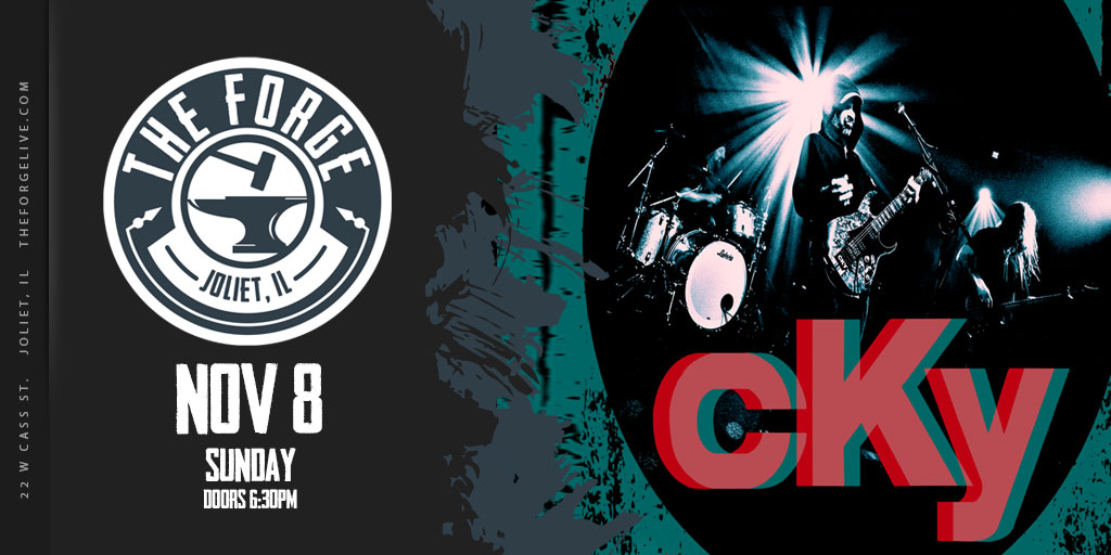 loud_empire_'s tweet photo. 15 days โ CKY at The Forge in Joliet on Sunday, November 8, with The Elephant March and Feels Like Karma. Doors 6:30 PM. #CKY #TheForge #Joliet #LoudEmpire
๐ https://t.co/KiQqmKJHay https://t.co/Wyq0Cy5qor