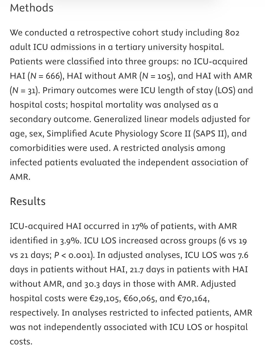 BarryHunt008's tweet photo. "ICU-acquired infection was the primary driver of increased ICU LOS and hospital costs." https://t.co/BLQ6Gdasw9