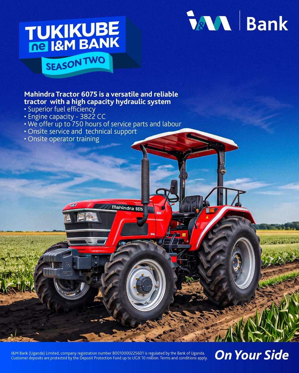 MaryNaturinda_'s tweet photo. A powerful machine is a great investment, but knowing it’s backed by reliable service support? Even better! 

With @imbankug, enjoy up to 50,000 km of routine servicing for the Mitsubishi Triton, plus 750 hours of Mahindra tractor maintenance and operator training.

Because smart business moves deserve support beyond the purchase!

Visit an I&M Bank branch to learn more.

#TukikubeNeIMBank #OnYourSide