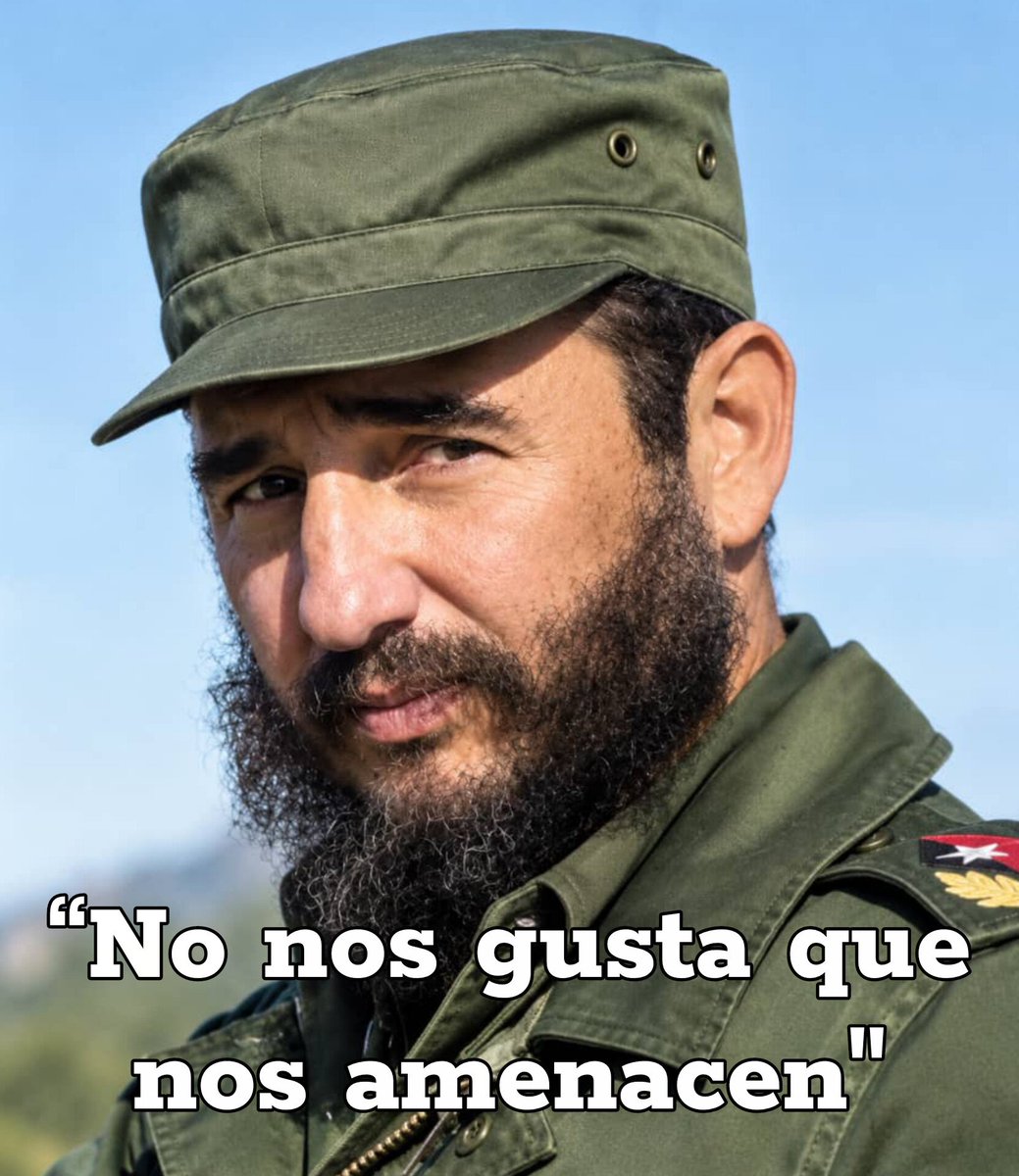 MinfarC's tweet photo. 🇨🇺Fidel:“Porque, desde luego,hay algo que no nos gusta, y no nos gusta que nos amenacen; no nos gusta que traten de intimidarnos, no nos gusta. Además, nuestro pueblo hace tiempo que ha 
perdido ya la idea de lo que es el miedo”.
#FARCuba https://t.co/RMsH1hsFgQ