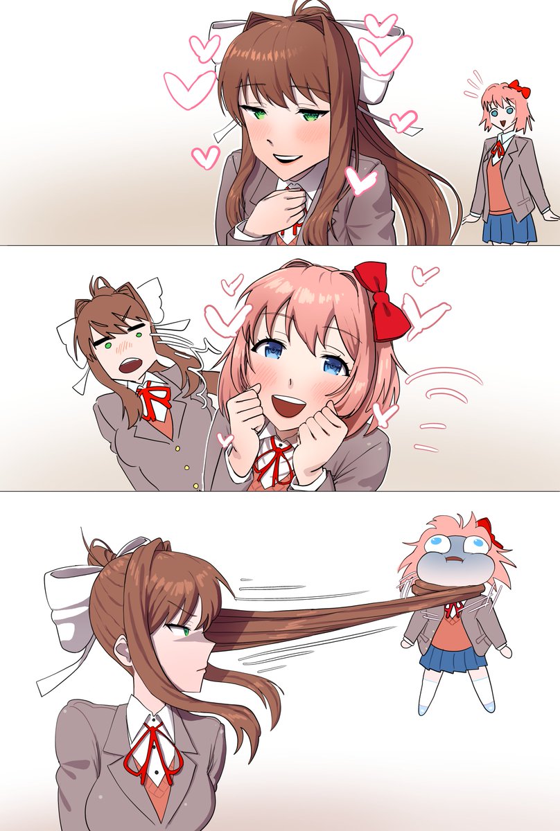 ishikoro2033's tweet photo. Monika's Jealousy☺️☺️❤️❤️
#DDLC #Monika #Sayori https://t.co/YBp5XCvThZ