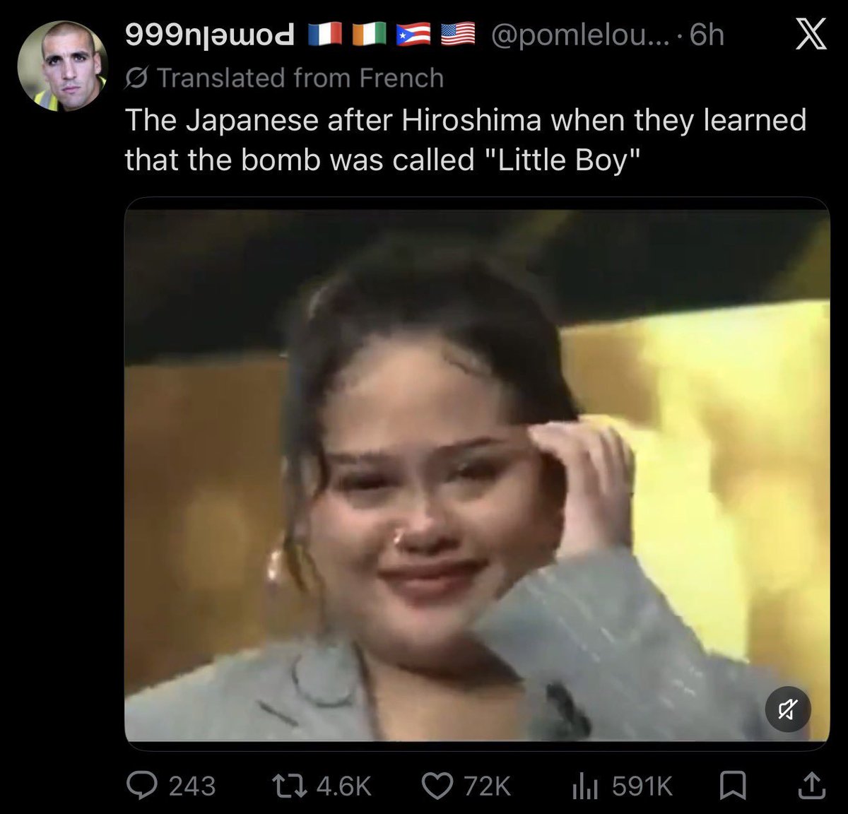 devchart's tweet photo. For some reason France and Japan are beefing on X.. but holy shit some of these translated posts are insane 😂 https://t.co/DVwG0Kvnzg